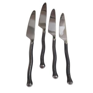 Set 4 Gourmet Settings Exotique Platinum 18/10 Stainless Dinner KNIVES